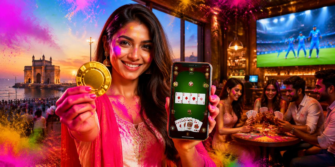 Colorful Holi festival and cricket betting celebration in India